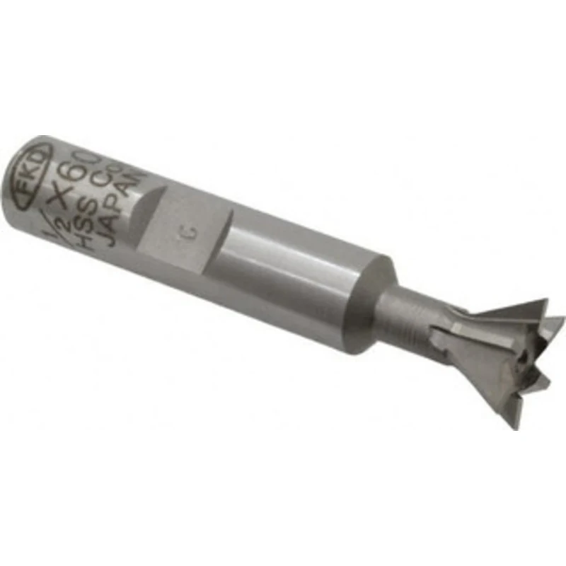 Value Collection 60 1/2 Cut Diam, 7/32 Cut Width, Cobalt Dovetail Cutter Uncoated, 3/8 Shank Diam, 2-1/8 OAL DC6004CO...